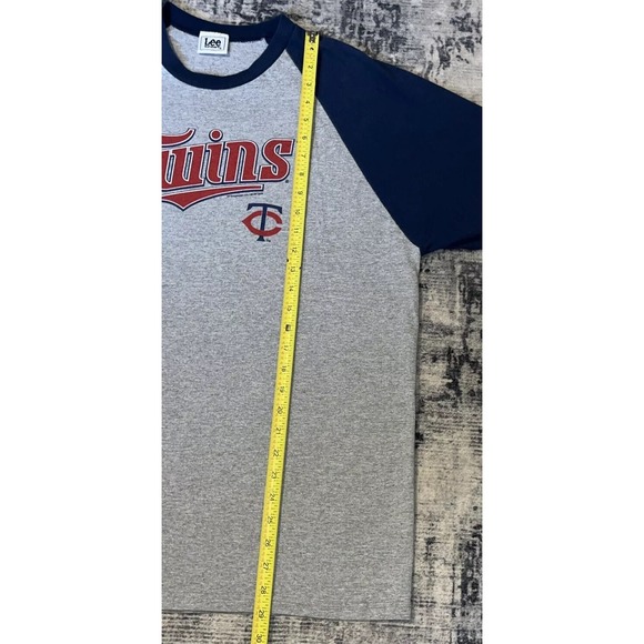 Vintage 90s Minnesota Twins LEE Sports T-Shirt Men's 2XL 3/4 Sleeve MLB Logo Tee - Picture 6 of 9